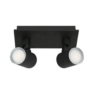 Steinhauer - LED Deckenleuchte Points noirs in Schwarz 2x 4,6W 960lm GU10 2-flammig IP44