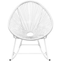 vidaXL Tuinschommelstoel poly rattan wit