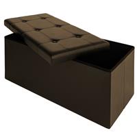 Opbergkist Bruin MDF Kunstleer 80x40x40cm 100L