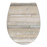 Douche Concurrent Toiletbril Cedo Pastel Wood Print Duroplast Softclose en Quickrelease Toiletzitting