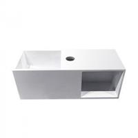 Douche Concurrent Fontein Wiesbaden Julia Rechthoek 54x20x20cm Solid Surface Mat Wit met Nis