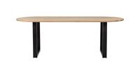 Woood Tablo Tafel Ovaal met U-Poot - Eiken/Metaal - Onbehandeld - 75x220x90