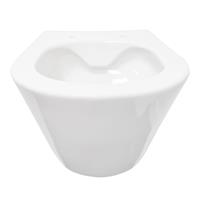 Douche Concurrent Toiletpot Hangend Wiesbaden Stereo Glans Wit 35.5x53x40cm Wandcloset Keramiek Diepspoel Rimfree