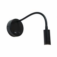 Artdelight Wandlamp Flex USB zwart