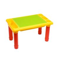 Kindertafel Bouwtafel - Speeltafel met bouwplaat (Voor Lego blokken) en vlakke kant - 4 Vakken - Met 310 Bouwstenen