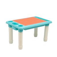 Kindertafel Bouwtafel - Speeltafel met bouwplaat (Voor Lego blokken) en vlakke kant - 4 Vakken - Met 316 Bouwstenen