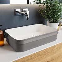 Mondiaz Arvo Solid Surface waskom 55x38cm dark grey / talc