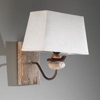 EULUNA Wandlamp Seregon met steendecoratie en stoffen kap