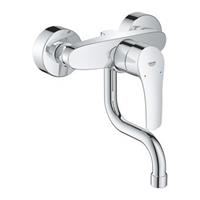 Grohe Eurosmart keukenkraan wandmodel met lage draaibare uitloop chroom 31509003