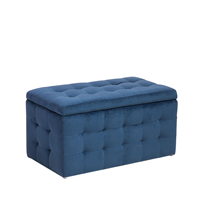 Beliani Hocker fluweel donkerblauw MICHIGAN