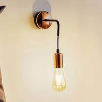 Euluna Wandlamp Spark K1 in zwart en koper