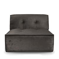 Rivièra Maison Modulaire Bank 'Brandon' Center 98cm, Velvet, kleur Grimaldi Grey