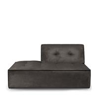 Rivièra Maison Modulaire Bank 'Brandon' Lounger Links, Velvet, kleur Grimaldi Grey