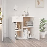 vidaXL Dressoir 80x36x75 cm spaanplaat hoogglans wit