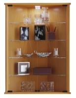 VCM Eckvitrine Wandvitrine Sammelvitrine Glasvitrine Wand Vitrine Regal Schrank Hängevitrine Vecko braun