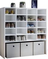 VCM Schuhschrank Schuhregal Schuhkommode Schrank Regal Hinsol XL weiß