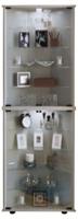 VCM Eckvitrine Standvitrine Sammelvitrine Glasvitrine Wand Vitrine Regal Schrank Hängevitrine Vecko Maxi silber