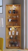 VCM Eckvitrine Standvitrine Sammelvitrine Glasvitrine Wand Vitrine Regal Schrank Hängevitrine Vecko Maxi braun