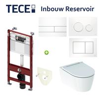 Geberit TECE Profile Inbouwreservoir Toiletset ONE Rimless Diepspoel Turboflush Wit met drukplaat