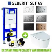 Geberit UP320 Toiletset set69 ONE Rimless Diepspoel Turboflush Wit met Sigma 01 drukplaat