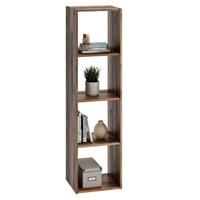 FMD Standregal mit 4 Fächern Antik-Stil Braun