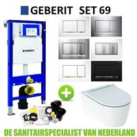 Geberit UP320 Toiletset set69 ONE Rimless Diepspoel Turboflush Wit met Sigma 30 drukplaat