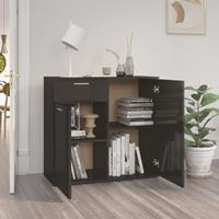 vidaXL Sideboard Hochglanz-Schwarz 80x36x75 cm Spanplatte 