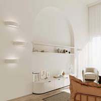 EULUNA Wandlamp Bow up/down van keramiek wit breedte 38cm