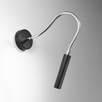 EULUNA Wandlamp Flexa met flexibele arm, zwart