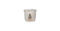 Clayre & Eef Opbergmand Ø 15*15 cm Wit, Bruin Synthetisch Kerstboom Rond Mand