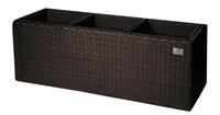 GoodVibes Plantenbak van Polyrattan 76x26x29,5cm - Mokka