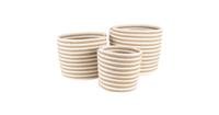 Clayre & Eef Opbergmanden (set v 3) (set 3) Ø 26*21 / Ø 26*21 / Ø 19*18 cm Beige, Bruin Touw Rond Mand