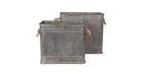 Clayre & Eef decoratie ijzeren teil (2) 44x26x39 / 38x22x33 cm