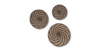 HSM Collection Wanddecoratie manden set Bali - Set van 3 - Naturel/wit - Zeegras