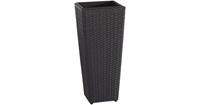 GoodVibes Plantenbak van Polyrattan 28x28x60cm voor binnen en buiten - Antraciet