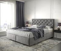 DELIFE Boxspringbett Dream-Great 160x200 Mikrofaser Taupe mit Matratze und Topper