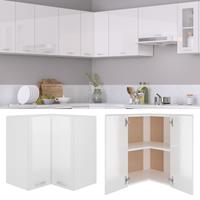 vidaxl Eckhängeschrank Hochglanz-Weiß 57x57x60 cm Spanplatte