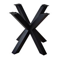 Furniture Legs Europe Zwarte vierkanten stalen matrix tafelpoot hoogte 72 cm en breedte/diepte 80 cm (koker 8 x 8)