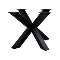 Furniture Legs Europe Zwarte vierkanten stalen matrix tafelpoot hoogte 72 cm en breedte/diepte 100 cm (koker 10 x 10)