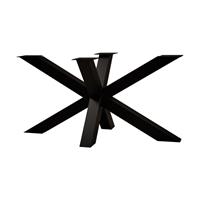 Furniture Legs Europe Zwarte stalen matrix tafelpoot hoogte 72 cm en breedte 140 cm (koker 8 x 8)