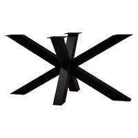 Furniture Legs Europe Zwarte stalen matrix tafelpoot hoogte 72 cm en breedte 140 cm (koker 10 x 10)