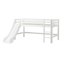 Hoppekids Halfhoogslaper Basic met glijbaan wit 70 x 190 cm