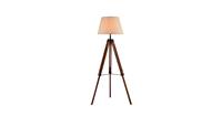 QUVIO Vloerlamp driepoot hout met beige kap - QUV5041L-WOOD