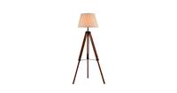 QUVIO Vloerlamp driepoot hout met beige kap - QUV5041L-WOOD