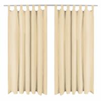 vidaxl Vorhänge aus Mikro-Satin 2 Stk. mit Schlaufen 140×225 cm Beige