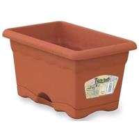 Plastiken - Pflanzgefäß mit integriertem Teller 50x20cm terracotta