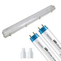 BES LED Led Tl Armatuur Met T8 Buis - Aigi Hari - 150cm Dubbel - Philips - Corepro Ledtube Em 865 - 40w - Helder/koud Wit 6500k