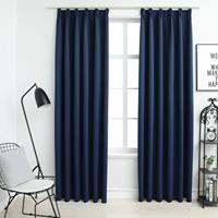 Vidaxl Gordijnen Verduisterend Met Haken 2 St 140x175 Cm Blauw