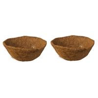 2x Stuks Voorgevormde Inlegvel Kokos Voor Hanging Basket 40 Cm - Kokosinleggers / Plantenbak Van Kokos