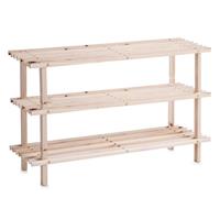 Zeller - Shoe Rack, 2 Tiers, Fir Wood